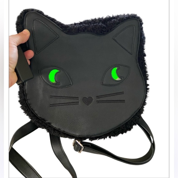 Think Geek Black Cat Light up Backpack purse, EUC, Binx, Hocus Pocus, Halloween - Picture 1 of 5